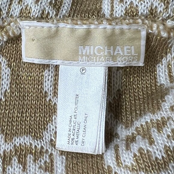 Michael Kors Scarf One Size Jet Set Logo Print Reversible Infinity Muffler White - Picture 5 of 6